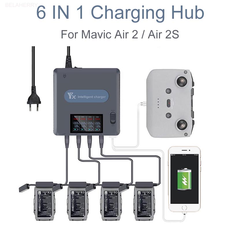 Drone Power Bank - 6ใน1แบตเตอรี่สำหรับ DJI Mavic Air 2 /2S
