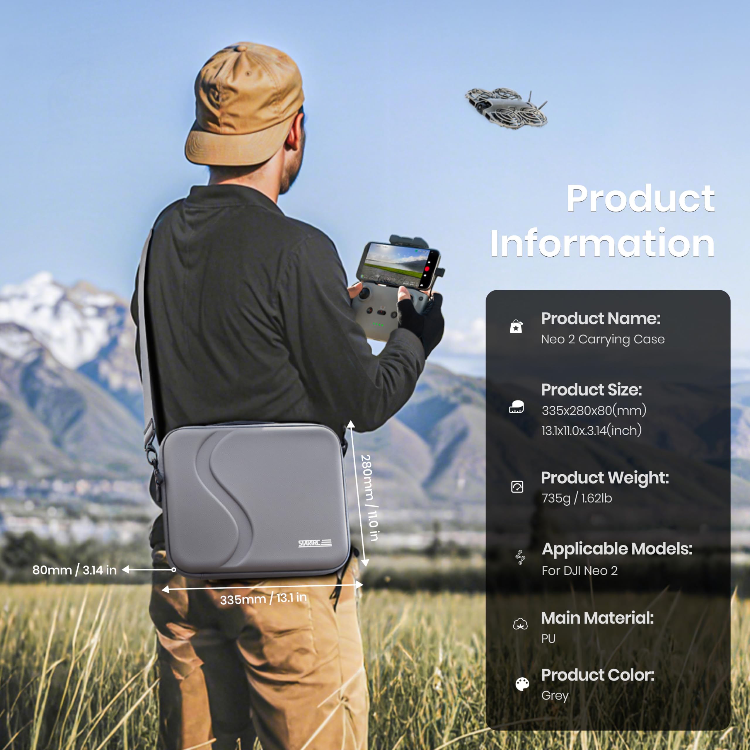 Drone Controller Hood - กระเป๋าใส่อุปกรณ์เสริม DJI Neo 2 | กระเป๋าสะพายป้องกันแบบพกพา