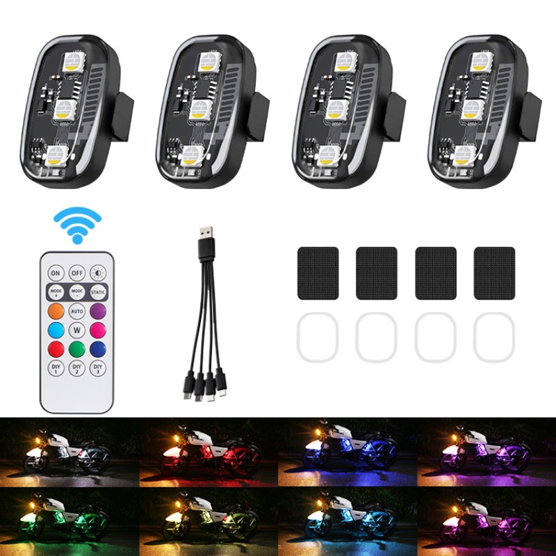 Drone Strobe Light - ไฟสโตรบ LED RGB สำหรับมอเตอร์ไซค์และโดรน พร้อมรีโมทคอนโทรล ไฟแฟลช